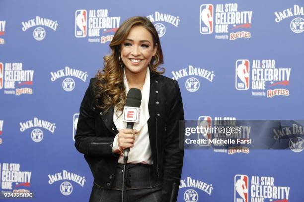 Reporter, Cassidy Hubbarth attends the NBA All-Star Celebrity Game presented by Ruffles as a part of 2018 NBA All-Star Weekend at the Los Angeles...