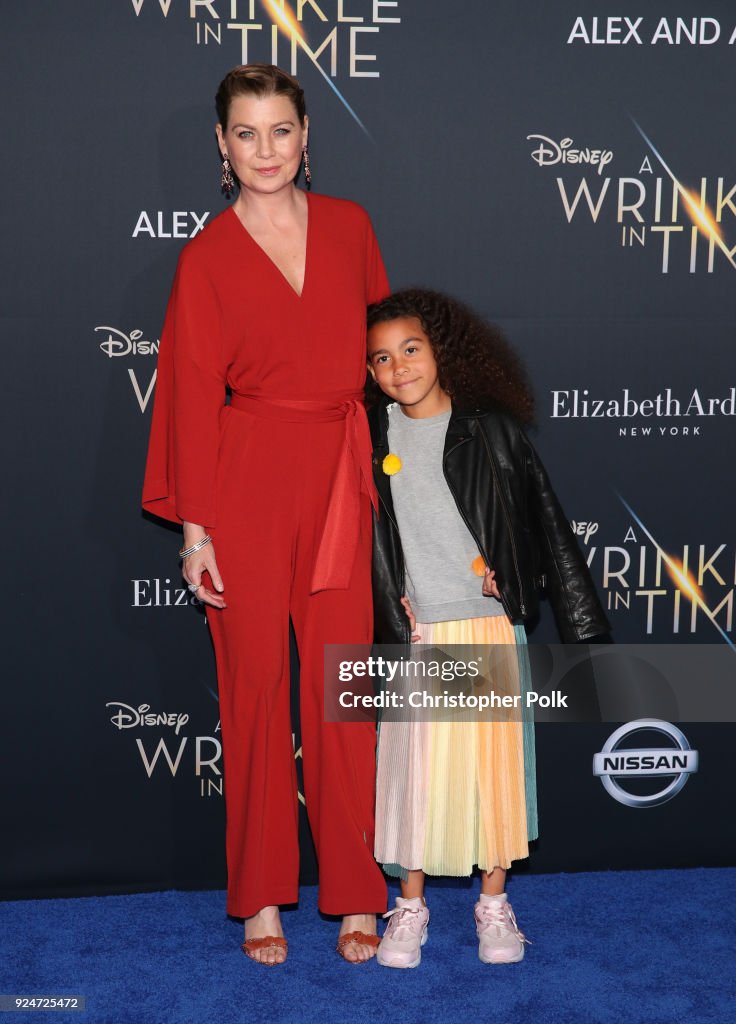 Ellen Pompeo and Stella Ivery attend the premiere of Disney's "A