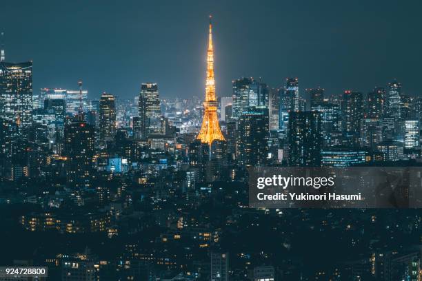 tokyo skyline at night - roppongi ストックフォトと画像