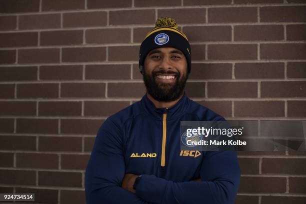 Michael Jennings poses during the Parramatta Eels NRL media day at the Old Saleyards Reserve on February 27, 2018 in Sydney, Australia.