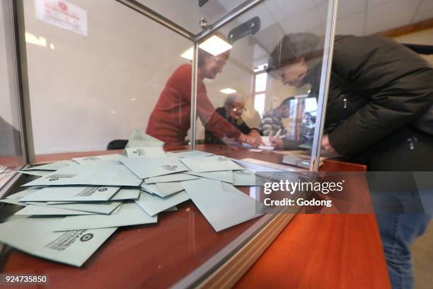 French Socialist Party presidential primary. Elections. Cluses. France. .