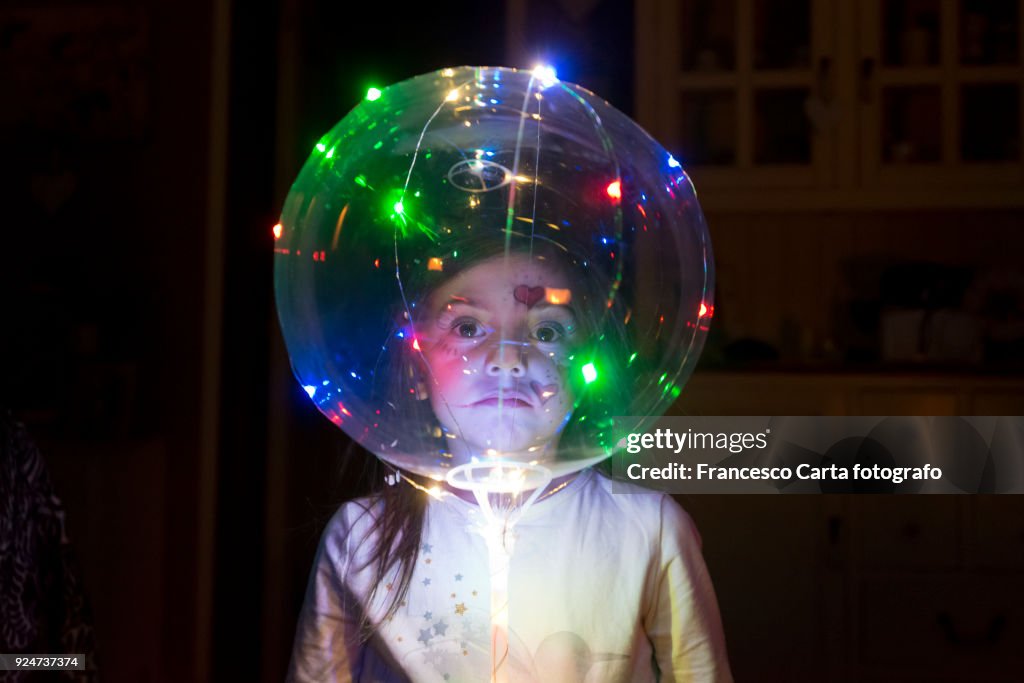 Little child an her night games