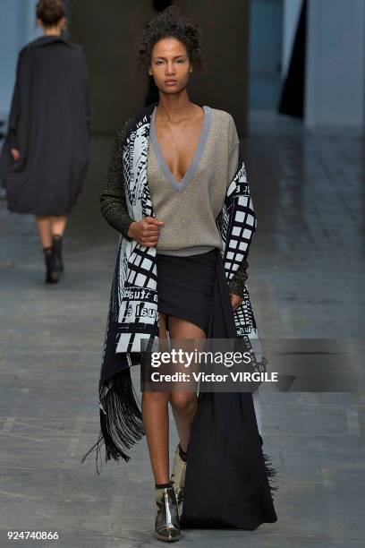 Model walks the runway at the Francesca Liberatore Ready to Wear Fall/Winter 2018-2019 fashion show during Milan Fashion Week Fall/Winter 2018/19 on...