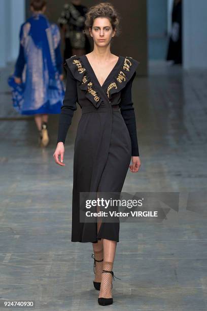 Model walks the runway at the Francesca Liberatore Ready to Wear Fall/Winter 2018-2019 fashion show during Milan Fashion Week Fall/Winter 2018/19 on...