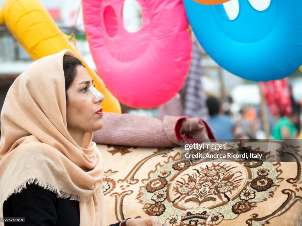 Iranian girl after nose job