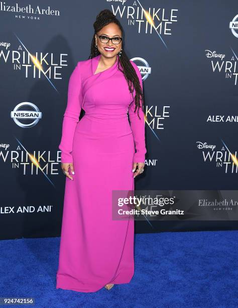 Ava DuVernay arrives at the Premiere Of Disney's "A Wrinkle In Time" on February 26, 2018 in Los Angeles, California.