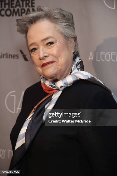 Kathy Bates attends the Roundabout Theatre Company's 2018 Gala "A Legendary Night" on February 26, 2018 at the The Ziegfeld Ballroom in New York City.
