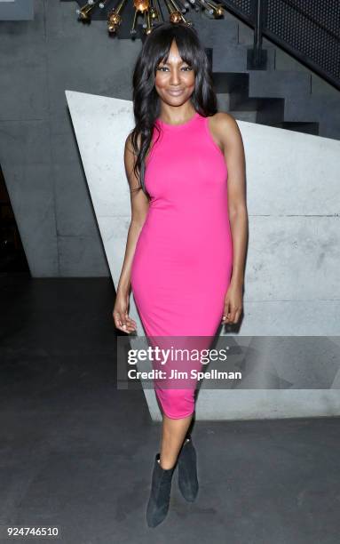 Actress Nichole Galicia attends the after party for "Louisiana Caviar" hosted by The Cinema Society with Avion and Watchbox at The Mailroom on...