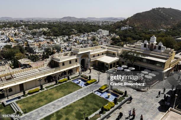The City Palace stands in Udaipur, Rajasthan, India, on Saturday, Feb. 24, 2018. On Feb. 15 the Indian government said it would again change the base...
