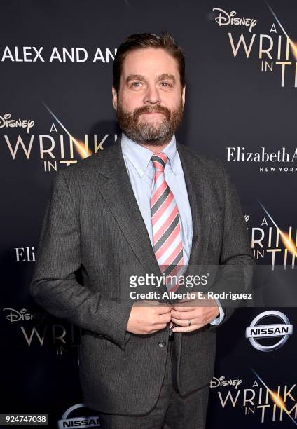 Actor Zach Galifianakis arrives at the world premiere of Disneys 'A Wrinkle in Time' at the El Capitan Theatre in Hollywood CA, Feburary 26, 2018.