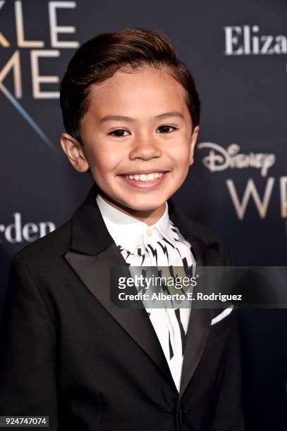 Actor Deric McCabe arrives at the world premiere of Disneys 'A Wrinkle in Time' at the El Capitan Theatre in Hollywood CA, Feburary 26, 2018.