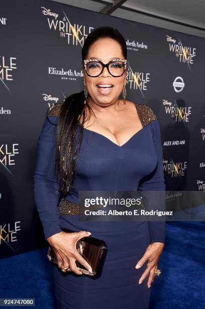 Actor Oprah Winfrey arrives at the world premiere of Disneys 'A Wrinkle in Time' at the El Capitan Theatre in Hollywood CA, Feburary 26, 2018.