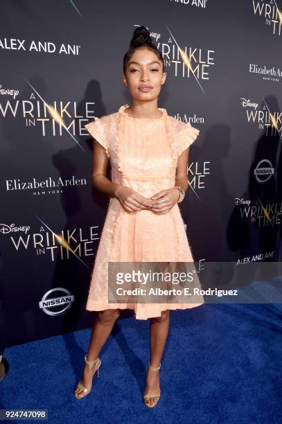 Actor Yara Shahidi arrives at the world premiere of Disneys 'A Wrinkle in Time' at the El Capitan Theatre in Hollywood CA, Feburary 26, 2018.