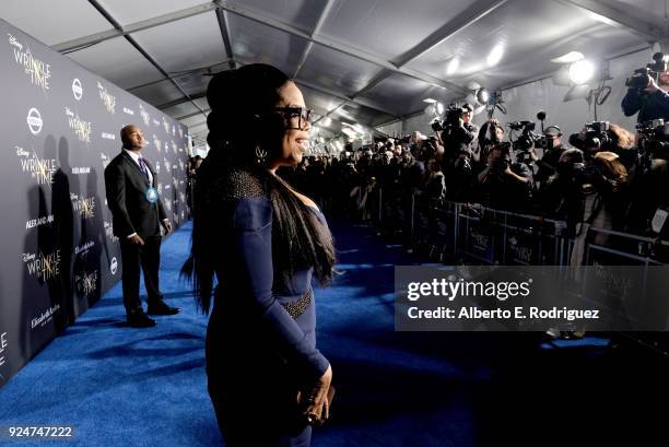 Actor Oprah Winfrey arrives at the world premiere of Disneys 'A Wrinkle in Time' at the El Capitan Theatre in Hollywood CA, Feburary 26, 2018.