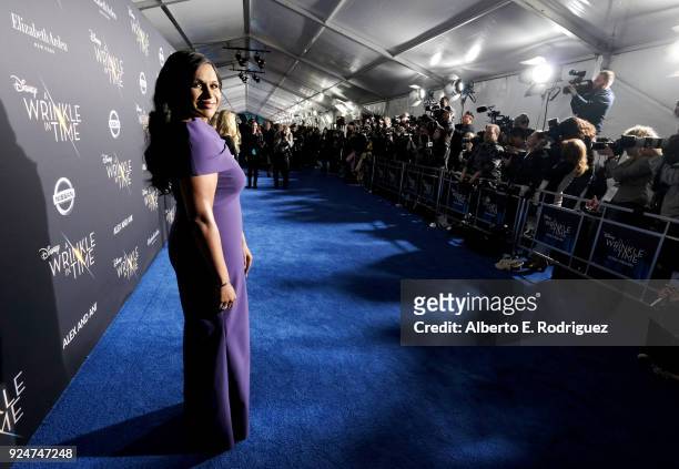 Actor Mindy Kaling arrives at the world premiere of Disneys 'A Wrinkle in Time' at the El Capitan Theatre in Hollywood CA, Feburary 26, 2018.