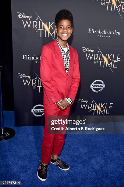 Actor JD McCrary arrives at the world premiere of Disneys 'A Wrinkle in Time' at the El Capitan Theatre in Hollywood CA, Feburary 26, 2018.