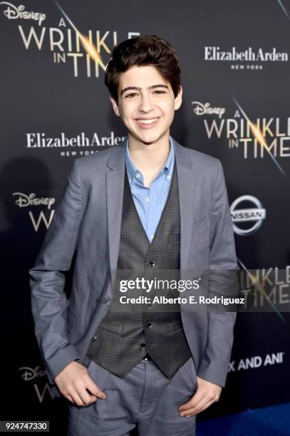 Actor Joshua Rush arrives at the world premiere of Disneys 'A Wrinkle in Time' at the El Capitan Theatre in Hollywood CA, Feburary 26, 2018.