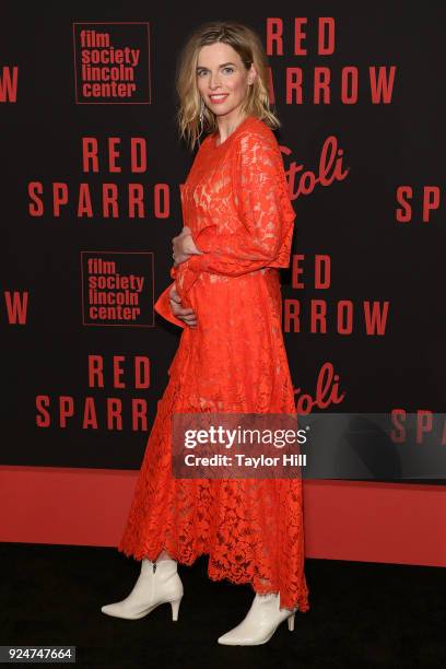 Thekla Reuten attends the premiere of "Red Sparrow" at Alice Tully Hall at Lincoln Center on February 26, 2018 in New York City.