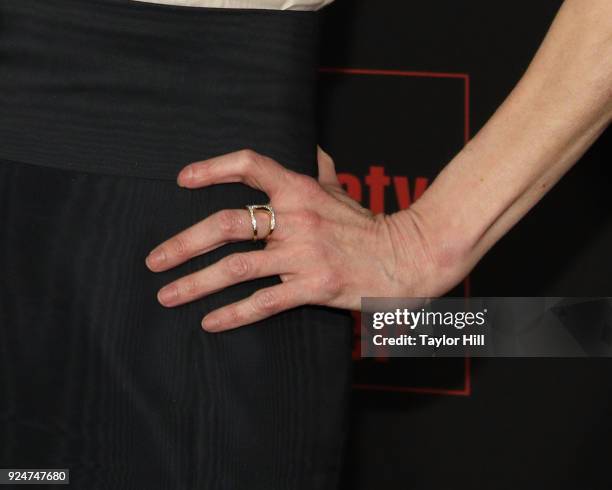 Mary-Louise Parker attends the premiere of "Red Sparrow" at Alice Tully Hall at Lincoln Center on February 26, 2018 in New York City.