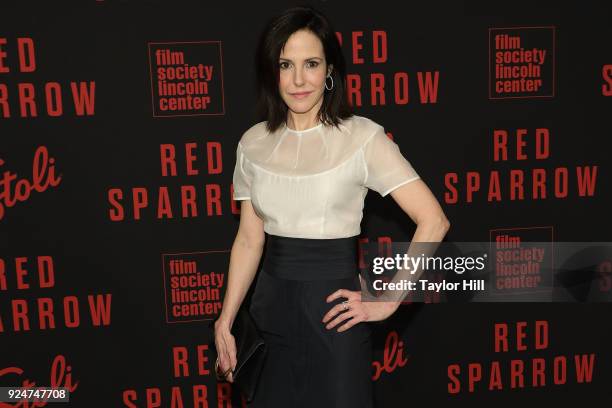 Mary-Louise Parker attends the premiere of "Red Sparrow" at Alice Tully Hall at Lincoln Center on February 26, 2018 in New York City.