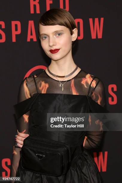 Sasha Frolova attends the premiere of "Red Sparrow" at Alice Tully Hall at Lincoln Center on February 26, 2018 in New York City.