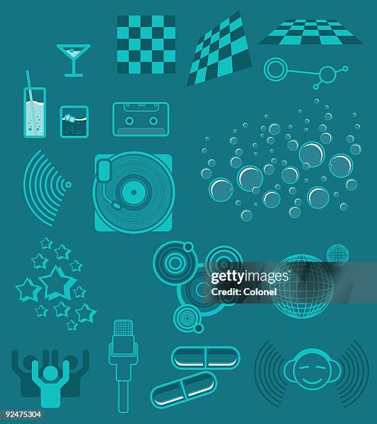 party elements 1 (vector) - dj table stock illustrations