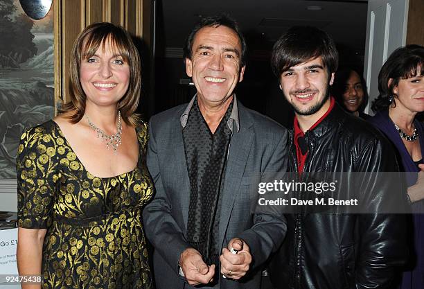 Jane Mayer, actor Robert Lindsay and Charlie Mayer attend Robert Lindsay's book launch for 'Letting Go' at the Haymarket Hotel on October 28, 2009 in...