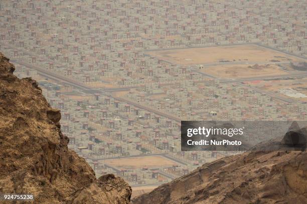 General view of the new districts of Al Ain seen from the top of Jebel Hafeet. On Sunday, February 25 in Qasr Al Muwaiji, Abu Dhabi, United Arab...