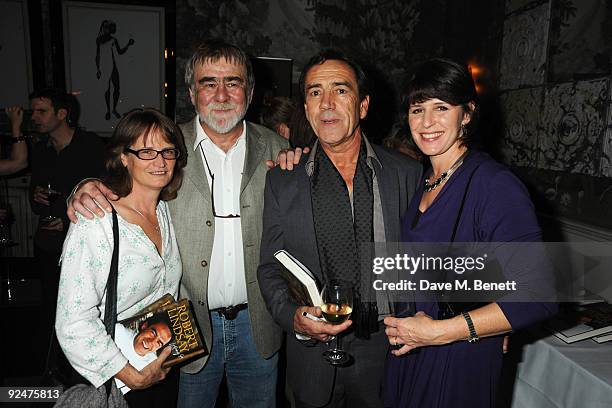 Auest, writer Alan Bleasdale, actor Robert Lindsay and actress Rosemarie Ford attend Robert Lindsay's book launch for 'Letting Go' at the Haymarket...