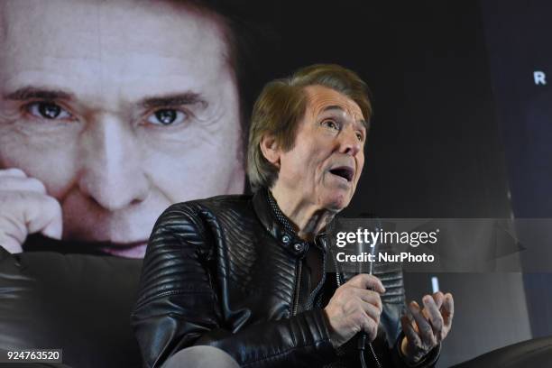 Spanish singer Raphael is seen speak during a press conference to promote 'Loco por Cantar' tour at Intercontinental President Hotel on February 26,...