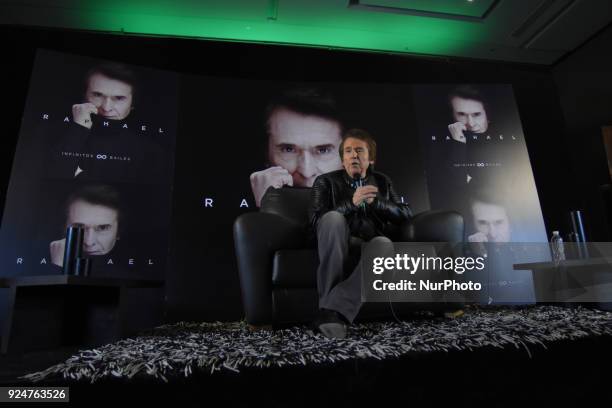Spanish singer Raphael is seen speak during a press conference to promote 'Loco por Cantar' tour at Intercontinental President Hotel on February 26,...