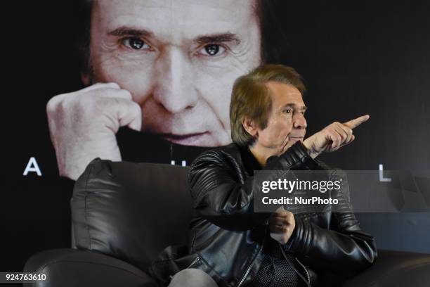 Spanish singer Raphael is seen speak during a press conference to promote 'Loco por Cantar' tour at Intercontinental President Hotel on February 26,...