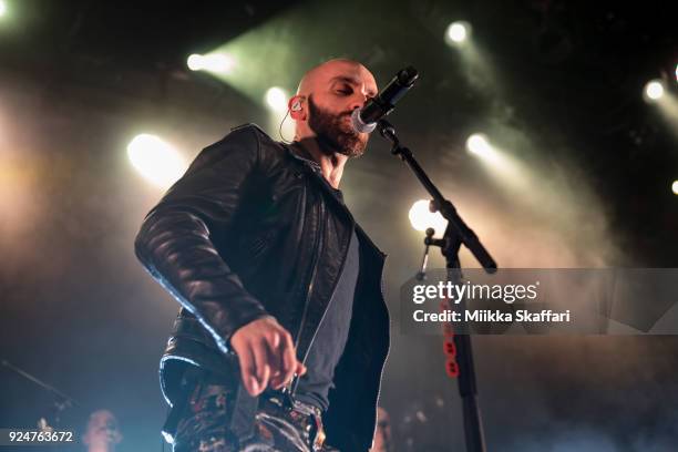 Vocalist Sam Harris of X Ambassadors performs at The Fillmore on February 26, 2018 in San Francisco, California.