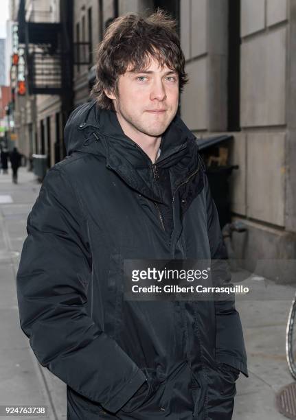 Musician Andrew VanWyngarden of the band MGMT is seen arriving at 'The Late Show With Stephen Colbert' at the Ed Sullivan Theater on February 26,...