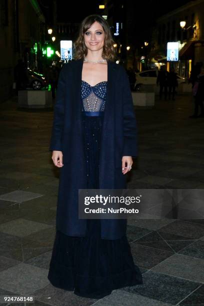 Actress Michelle Jenner is seen arriving to the 'Fotogramas de Plata' awards at the Joy Eslava Club on February 26, 2018 in Madrid, Spain.