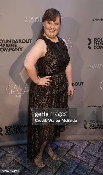 Jamie Brewer attends the Roundabout Theatre Company's 2018 Gala "A Legendary Night" on February 26, 2018 at the The Ziegfeld Ballroom in New York...