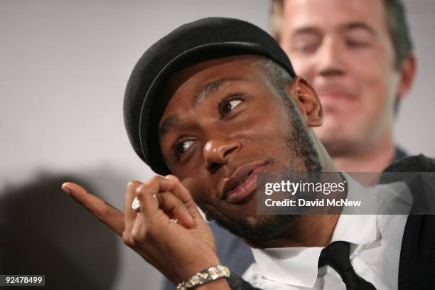 Recording artist Mos Def helps Google announce new search capabilities to facilitate online music distribution during an event at the Capitol Records...