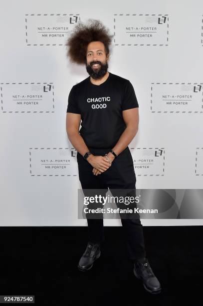 Reggie Watts attends NET-A-PORTER and MR PORTER partner with Letters Live on February 26, 2018 in Los Angeles, California.