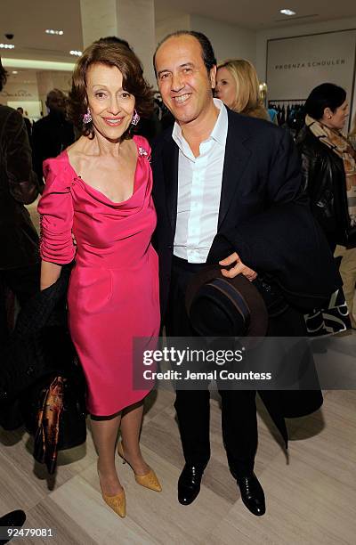 Evelyn Lauder and book publisher Prosper Assouline attend the launch of Pamela Fiori's new book ''In The Spirit of Capri'' at Saks Fifth Avenue on...