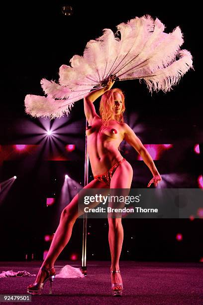 Penthouse Pet Miss Suzie Q performs during Sexpo 2009 at the Hordern Pavilion on October 29, 2009 in Sydney, Australia. Sexpo is the world's largest...