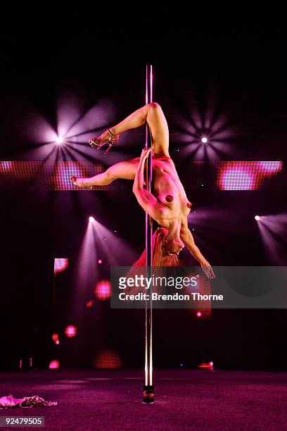 Penthouse Pet Miss Suzie Q performs during Sexpo 2009 at the Hordern Pavilion on October 29, 2009 in Sydney, Australia. Sexpo is the world's largest...