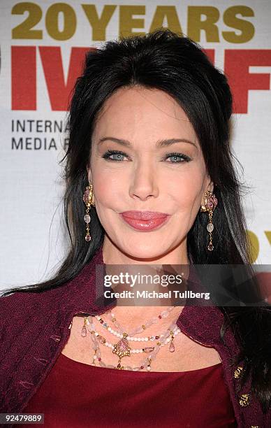 Actress Hunter Tylo arrives at the 2009 International Womens Media Foundation's 'Courage In Journalism' Awards, held at the Beverly Hills Hotel on...