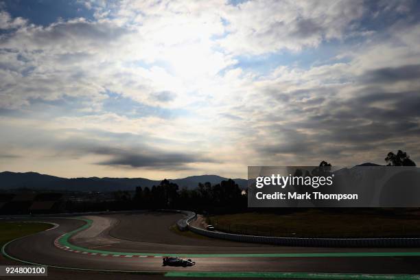 Sergey Sirotkin of Russia driving the Williams Martini Racing FW41 Mercedes on track during day two of F1 Winter Testing at Circuit de Catalunya on...