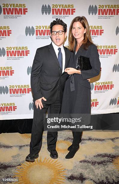 Producer J.J. Abrams and wife Katie McGrath arrive at the 2009 International Womens Media Foundation's 'Courage In Journalism' Awards, held at the...