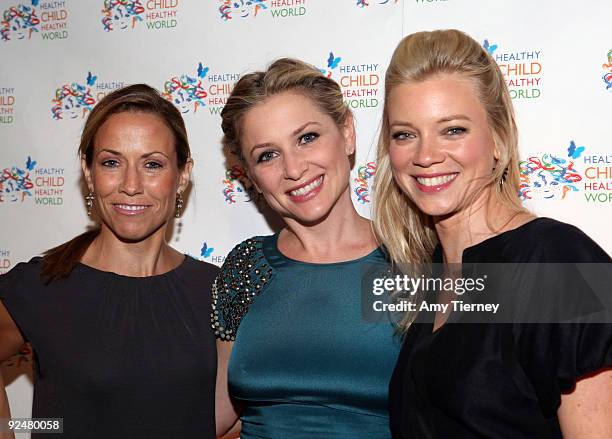 Musician Sheryl Crow, Actress Jessica Capshaw and Actress Amy Smart attend the Healthy Child Healthy World Gala at Montage Beverly Hills on October...