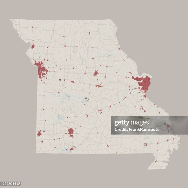Missouri Us State Road Map High-Res Vector Graphic
