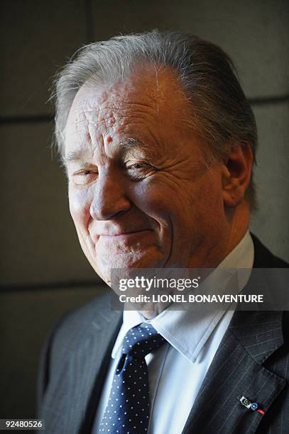 Albert Uderzo, French author and illustrator who launched the Asterix comics strip character with author Rene Goscinny, poses after received honorary...
