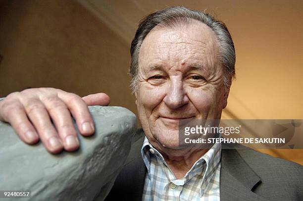 Albert Uderzo, French author and illustrator who launched the Asterix comics strip character in 1959 with author Rene Goscinny, poses, 19 April 2007...