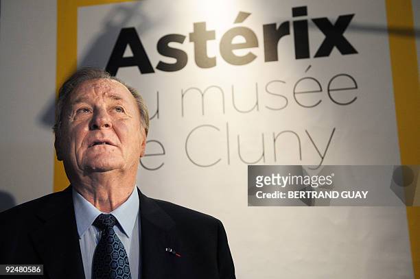 Albert Uderzo, French author and illustrator who launched the Asterix comics strip character with author Rene Goscinny, poses on October 27 at the...
