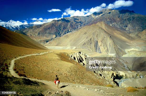 Trekking to Thorong summit, Mustang. Nepal.